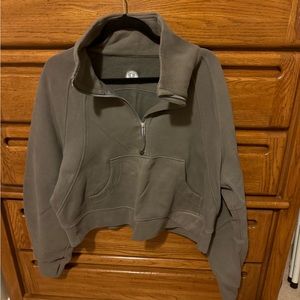 Gray Lululemon Scuba Oversized Funnel Neck Half Zip